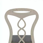 VECELO Sedie da pranzo rustiche in legno, sedie da cucina in legno di gomma con sedile imbottito ed elegante schienale traforato, grigio