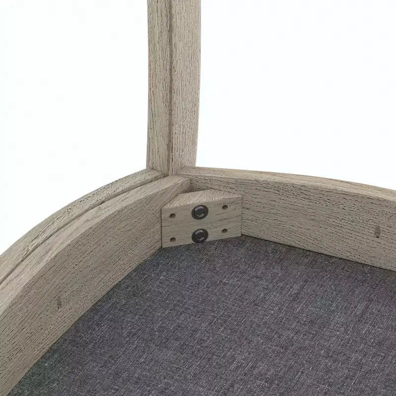 VECELO Sedie da pranzo rustiche in legno, sedie da cucina in legno di gomma con sedile imbottito ed elegante schienale traforato, grigio