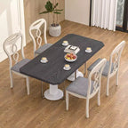 VECELO Sedie da pranzo rustiche in legno, sedie da cucina in legno di gomma con sedile imbottito ed elegante schienale traforato, grigio