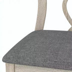 VECELO Sedie da pranzo rustiche in legno, sedie da cucina in legno di gomma con sedile imbottito ed elegante schienale traforato, grigio
