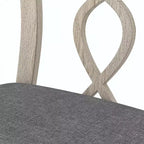 VECELO Sedie da pranzo rustiche in legno, sedie da cucina in legno di gomma con sedile imbottito ed elegante schienale traforato, grigio