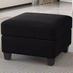 Belffin Pouf Contenitore in Velluto Poggiapiedi Quadrato Modulare & Elemento Aggiuntivo Sezionale