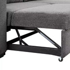 Divano Sezionale a L Reversibile con Chaise Longue Contenitore, Ripiano Laterale e 2 Sgabelli - Divano Letto Estraibile per Soggiorno
