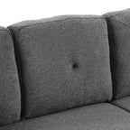Divano Sezionale a L Reversibile con Chaise Longue Contenitore, Ripiano Laterale e 2 Sgabelli - Divano Letto Estraibile per Soggiorno