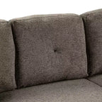 Divano Sezionale a L Reversibile con Chaise Longue Contenitore, Ripiano Laterale e 2 Sgabelli - Divano Letto Estraibile per Soggiorno