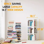 Libreria Girevole, Organizer Verticale Girevole a 360°, Torre Salvaspazio Rotonda, Bianco-SpaceAid