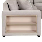 Divano letto angolare a U 109" con porte USB, chaise longue contenitore e 4 cuscini - Divano letto convertibile per soggiorno