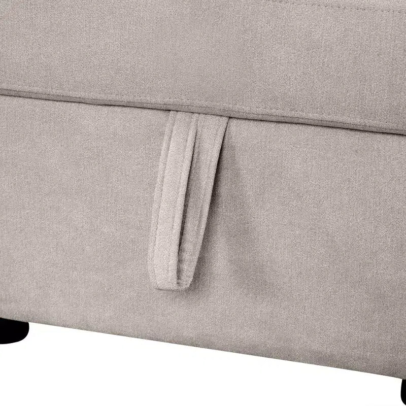 Divano letto angolare a U 109" con porte USB, chaise longue contenitore e 4 cuscini - Divano letto convertibile per soggiorno