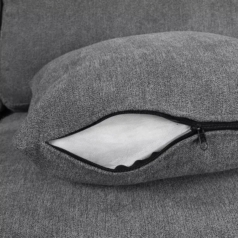 Divano letto angolare a U 109" con porte USB, chaise longue contenitore e 4 cuscini - Divano letto convertibile per soggiorno