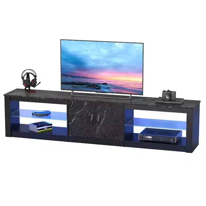 Mobile TV Bestier da 70 con LED per TV fino a 75, Centro d'Intrattenimento per Soggiorno