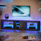 Mobile TV Bestier da 70 con LED per TV fino a 75, Centro d'Intrattenimento per Soggiorno