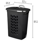 Sterilite Ultra Cesta Portabiancheria con Ruote, Contenitore per Vestiti in Plastica, Nero, Confezione da 24