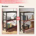 Bestier Scrivania ad angolo a L piccola con ripiani, scrivania da lavoro per studio da 120 cm, workstation per ufficio domestico per piccoli spazi