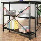 Bestier Scrivania ad angolo a L piccola con ripiani, scrivania da lavoro per studio da 120 cm, workstation per ufficio domestico per piccoli spazi
