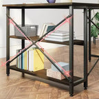 Bestier Scrivania ad angolo a L piccola con ripiani, scrivania da lavoro per studio da 120 cm, workstation per ufficio domestico per piccoli spazi