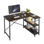 Bestier Scrivania ad angolo a L piccola con ripiani, scrivania da lavoro per studio da 120 cm, workstation per ufficio domestico per piccoli spazi