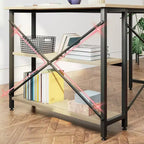 Bestier Scrivania ad angolo a L piccola con ripiani, scrivania da lavoro per studio da 120 cm, workstation per ufficio domestico per piccoli spazi
