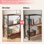 Bestier Scrivania ad angolo a L piccola con ripiani, scrivania da lavoro per studio da 120 cm, workstation per ufficio domestico per piccoli spazi