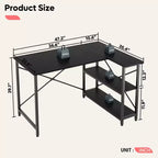 Bestier Scrivania ad angolo a L piccola con ripiani, scrivania da lavoro per studio da 120 cm, workstation per ufficio domestico per piccoli spazi