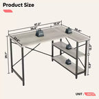 Bestier Scrivania ad angolo a L piccola con ripiani, scrivania da lavoro per studio da 120 cm, workstation per ufficio domestico per piccoli spazi