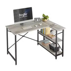 Bestier Scrivania ad angolo a L piccola con ripiani, scrivania da lavoro per studio da 120 cm, workstation per ufficio domestico per piccoli spazi
