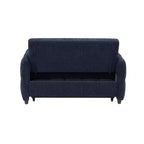 Divanetto Sleeper Estraibile da 52,8" con Schienale Regolabile, 3 Porte USB e Cuscini Lombari - Divano Letto Tufted in Ciniglia per Piccoli Spazi