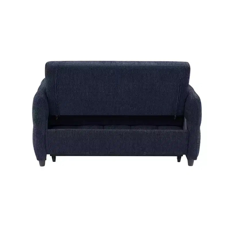 Divanetto Sleeper Estraibile da 52,8" con Schienale Regolabile, 3 Porte USB e Cuscini Lombari - Divano Letto Tufted in Ciniglia per Piccoli Spazi