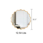 Specchio ondulato in legno massello 31 x 31 - Specchio da parete decorativo in legno naturale, per camera da letto, soggiorno, sala da pranzo, guardaroba, ingresso