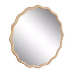 Specchio ondulato in legno massello 31 x 31 - Specchio da parete decorativo in legno naturale, per camera da letto, soggiorno, sala da pranzo, guardaroba, ingresso