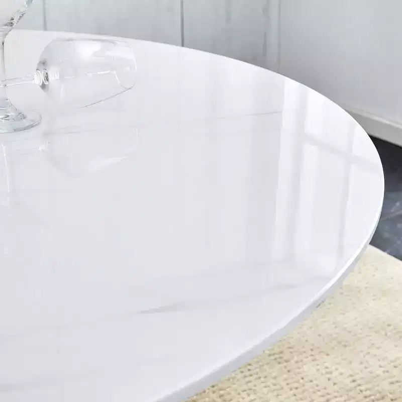 Tavolino rotondo da caffè, Tavolo da pranzo, Tavolino da cocktail moderno, Tavolino centrale, Tavolino d'appoggio con gambe in metallo, Oro+Bianco/Nero+Legno-ModernLuxe