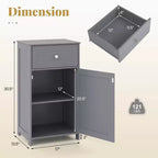 Mobile contenitore da pavimento Costway, organizer per bagno con armadietto e cassetto, mensola per asciugamani, bianco/grigio/nero