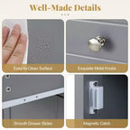 Mobile contenitore da pavimento Costway, organizer per bagno con armadietto e cassetto, mensola per asciugamani, bianco/grigio/nero