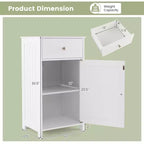 Mobile contenitore da pavimento Costway, organizer per bagno con armadietto e cassetto, mensola per asciugamani, bianco/grigio/nero