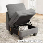 Belffin 22.8 Modulo Monoposto - Divano Compatto in Ciniglia con Contenitore Nascosto e Montaggio Senza Attrezzi