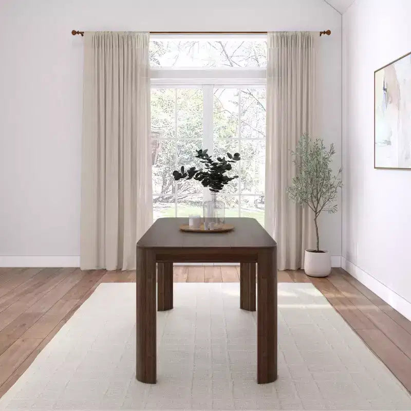 Tavolo da pranzo Contour Plank+Beam, tavolo da cucina in legno massello da 60, tavolo rotondo moderno per 4, tavolo da cucina e da pranzo rettangolare in legno per la casa