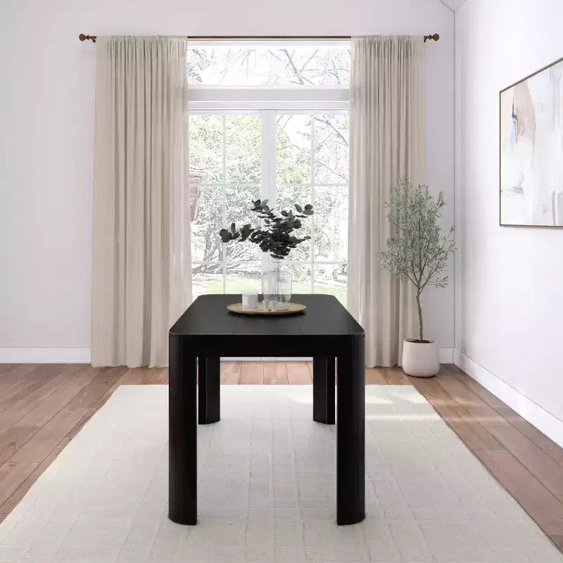Tavolo da pranzo Contour Plank+Beam, tavolo da cucina in legno massello da 60, tavolo rotondo moderno per 4, tavolo da cucina e da pranzo rettangolare in legno per la casa
