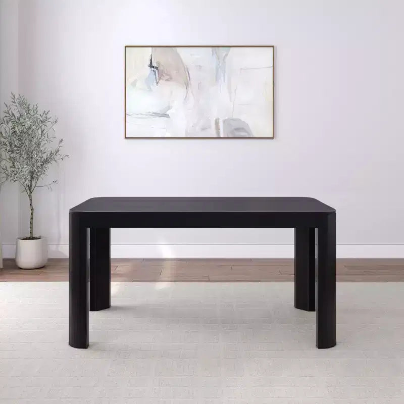 Tavolo da pranzo Contour Plank+Beam, tavolo da cucina in legno massello da 60, tavolo rotondo moderno per 4, tavolo da cucina e da pranzo rettangolare in legno per la casa