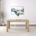 Tavolo da pranzo Contour Plank+Beam, tavolo da cucina in legno massello da 60, tavolo rotondo moderno per 4, tavolo da cucina e da pranzo rettangolare in legno per la casa
