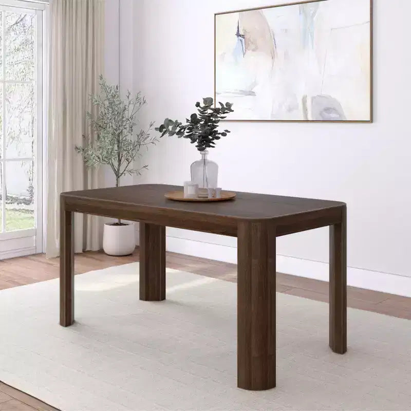 Tavolo da pranzo Contour Plank+Beam, tavolo da cucina in legno massello da 60, tavolo rotondo moderno per 4, tavolo da cucina e da pranzo rettangolare in legno per la casa