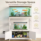 Mobile per acquario Bestier Gallon con presa di corrente, supporto nero per acquario con armadietti, mobile rettangolare per acquario con piedini regolabili e 4 ganci