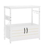Mobile per acquario Bestier Gallon con presa di corrente, supporto nero per acquario con armadietti, mobile rettangolare per acquario con piedini regolabili e 4 ganci