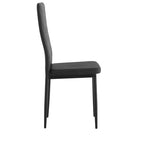 Set da pranzo da 5/7 pezzi con sedie in PU e tavolo da pranzo in vetro temperato, nero-ModernLuxe