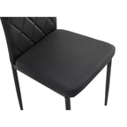 Set da pranzo da 5/7 pezzi con sedie in PU e tavolo da pranzo in vetro temperato, nero-ModernLuxe
