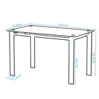 Set da pranzo da 5/7 pezzi con sedie in PU e tavolo da pranzo in vetro temperato, nero-ModernLuxe