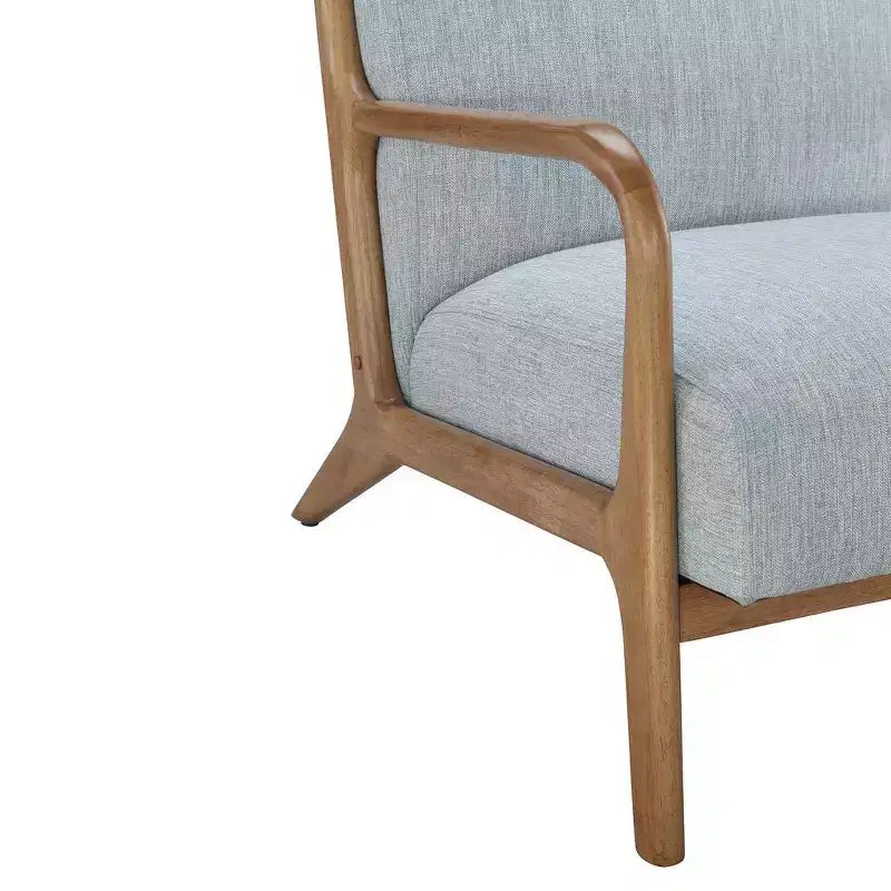 Poltrona imbottita Okak Leisure, 1 pz, in legno massello, stile Mid-Century, per lettura, soggiorno, camera da letto, sala d'attesa