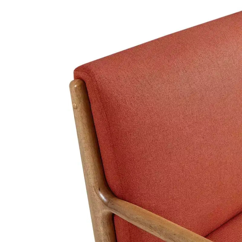 Poltrona imbottita Okak Leisure, 1 pz, in legno massello, stile Mid-Century, per lettura, soggiorno, camera da letto, sala d'attesa