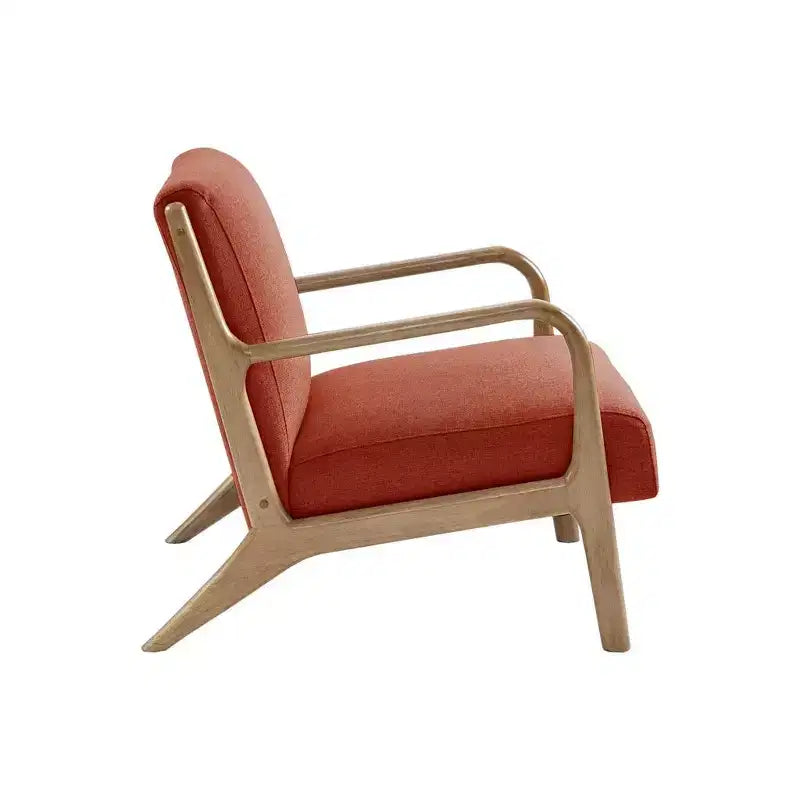 Poltrona imbottita Okak Leisure, 1 pz, in legno massello, stile Mid-Century, per lettura, soggiorno, camera da letto, sala d'attesa