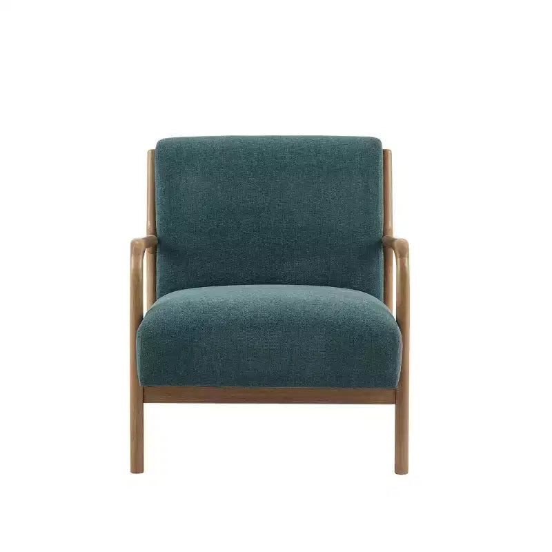 Poltrona imbottita Okak Leisure, 1 pz, in legno massello, stile Mid-Century, per lettura, soggiorno, camera da letto, sala d'attesa
