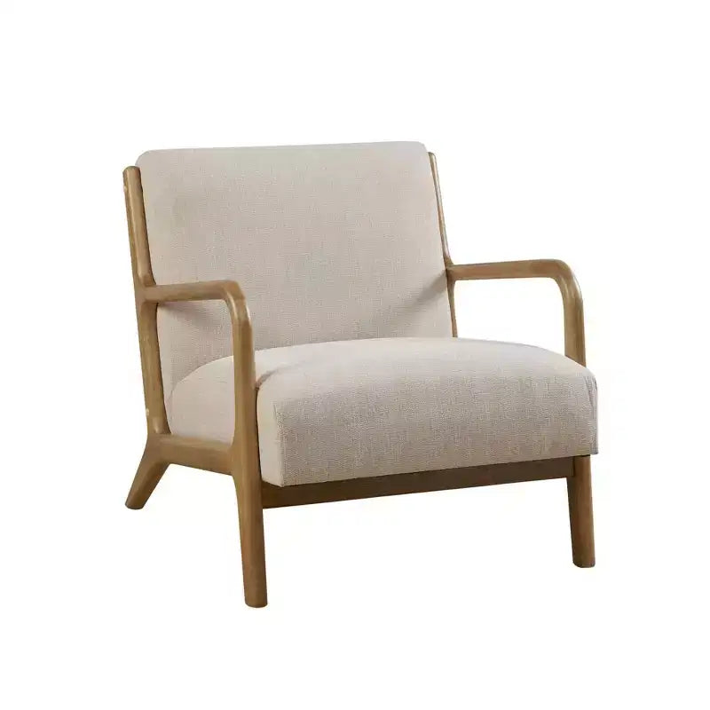 Poltrona imbottita Okak Leisure, 1 pz, in legno massello, stile Mid-Century, per lettura, soggiorno, camera da letto, sala d'attesa