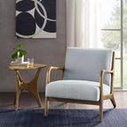 Poltrona imbottita Okak Leisure, 1 pz, in legno massello, stile Mid-Century, per lettura, soggiorno, camera da letto, sala d'attesa